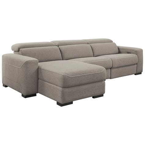 Signature Design By Ashley Mabton 3 Piece Power Reclining Sectional W