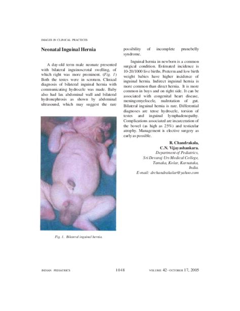 Pdf Neonatal Inguinal Hernia Rajolla Chandrakala