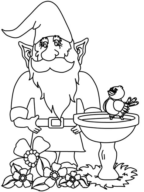 Gnome Coloring Pages Coloring Home