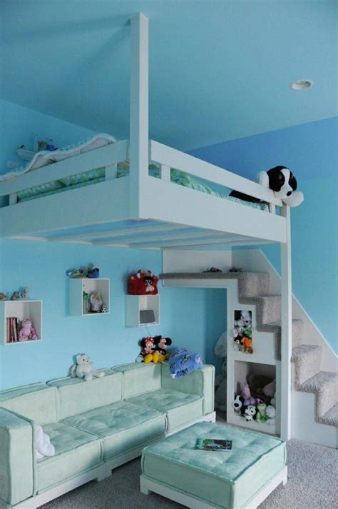 Hochwertiges hochbett ideal für kleine kinderzimmer. Gemütliches Kinderzimmer Dekor in Türkis und mit Hochbett ...