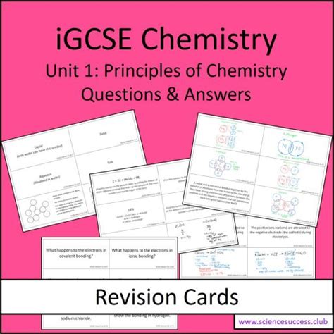 Igcse Chem Revision Cards Unit 1 Science Success