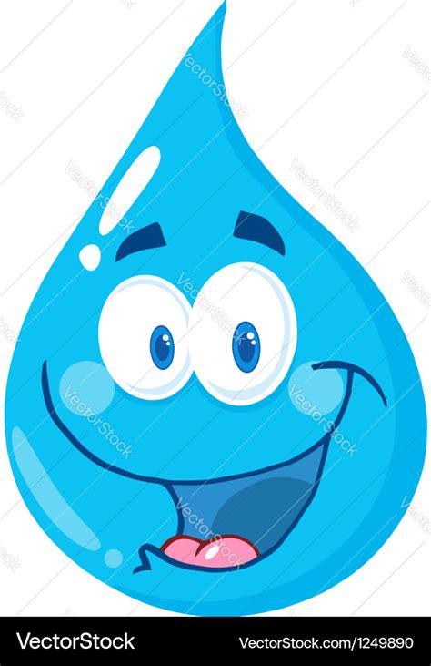 Water Drop Cartoon Character Royalty Free Vector Image