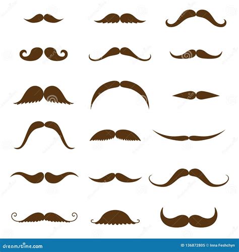 Mustache Collection Set Of Vintage And Retro Mustache For Hipster