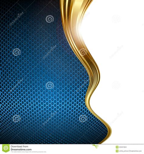 Blue And Gold Abstract Background Stock Images - Image: 22451324