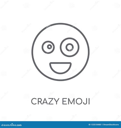 Crazy Emoji Linear Icon Modern Outline Crazy Emoji Logo Concept Stock