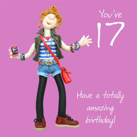17th birthday female greeting card one lump or two range cards love kates