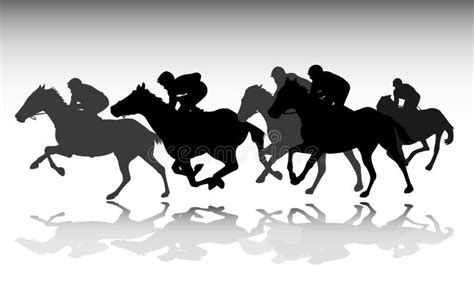 Horse Race Silhouette Gallop Stock Illustrations 3182 Horse Race