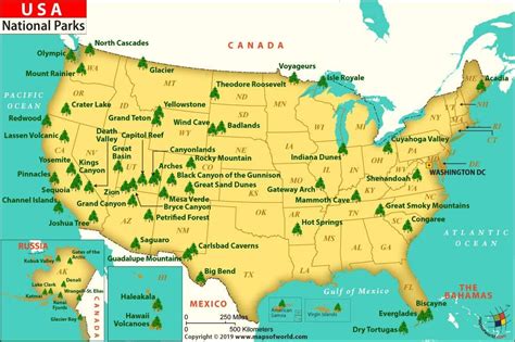 National Parks In Us Map The World Map