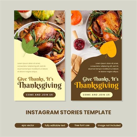 Premium Vector Thanksgiving Instagram Stories Collection 2