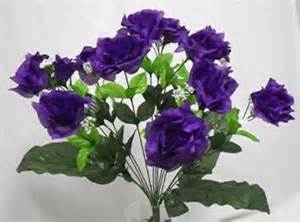 72 Open Roses Purple Long Stem Silk Rose Wedding Bouquet