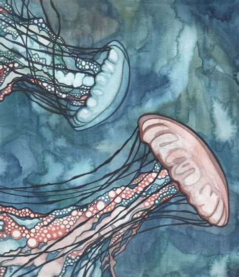 Jellyfish By Tamara Phillips Via Behance Jellyfish Painting A Level