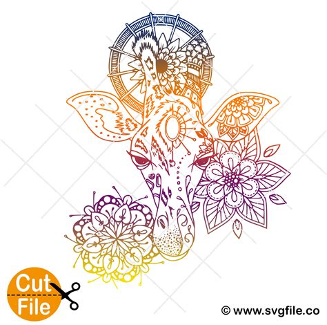 Mandala Giraffe Svg Free 1006 Svg Design File Fee Svg Assets