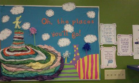 oh the places you ll go bulletin board for dr seuss birthday hot air balloons art dr