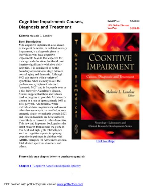 Pdf Cognitive Impairment Causes Diagnosis And Treatment