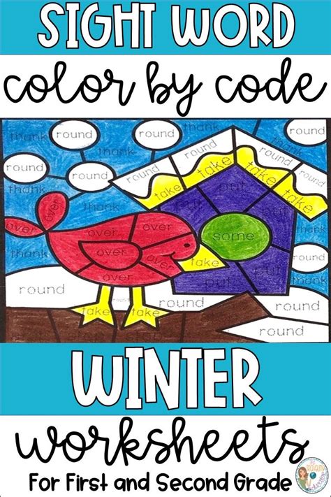 We have simple cartoon pictures for the kids and more complex coloring pages … Winter Color By Sight Word for 1st and 2nd Grade | Elementary reading activities, Sight word ...