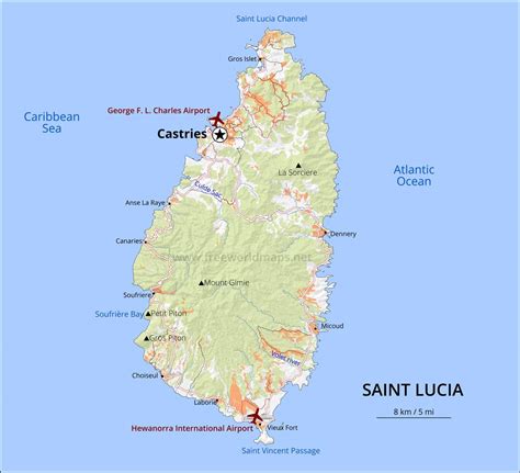 St Lucia Political Map By Maps Com From Maps Com Worl