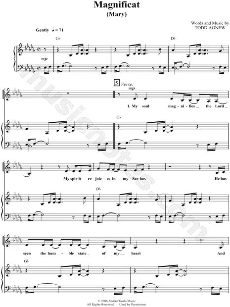 Todd Agnew Magnificat Sheet Music In Db Major Download And Print