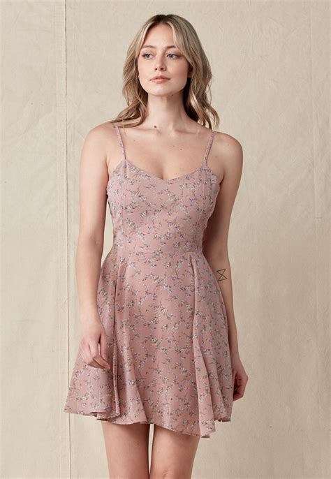 Floral Tie Back Mini Dress Shop Best Sellers At Papaya Clothing