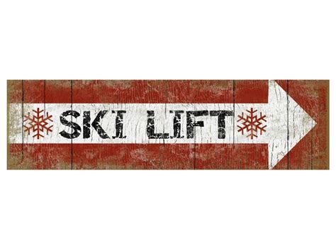 Custom Ski Lift Arrow Vintage Style Metal Sign Personalized Antique