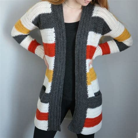Everyday Striped Cardigan Mjs Off The Hook Designs In 2020 Sweater
