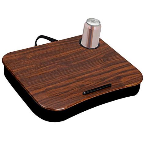 Lapgear Cup Holder Lap Desk With Device Ledge Espresso Woodgrain