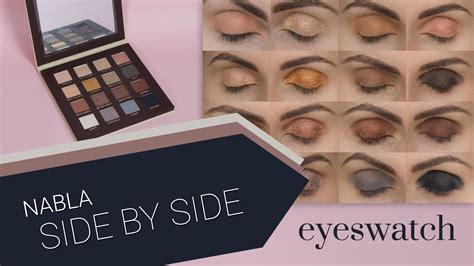 Nabla Side By Side Nude Eyeshadow Palette All Colors On Eyelids No