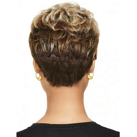 Women Boy Cut Short Layered Pixie Wigs Straight Full Wig Party