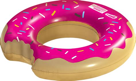 Wham O Splash Inflatable Strawberry Donut Swimming Pool Ring Float