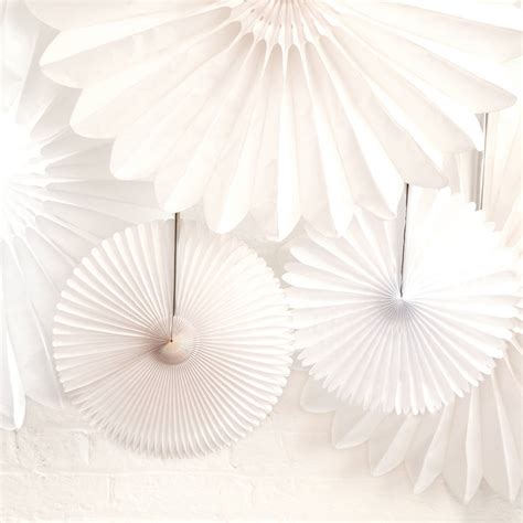 White And Ivory Wedding Paper Fan Collection By Peach Blossom