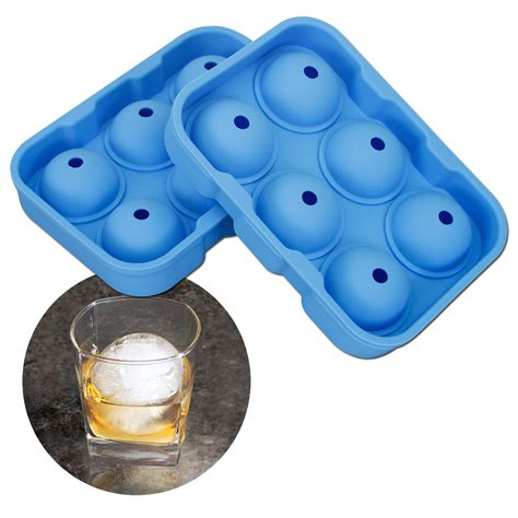 2 Set 6 X 175 Silicone Round Ice Ball Mold Sphere Ice Cube Maker Tray