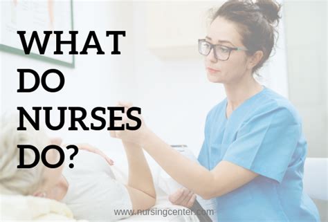 What Do Nurses Do Lippincott Nursingcenter
