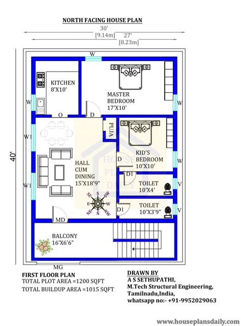 30x40 North Facing House Plan House Plan And Designs Pdf Books