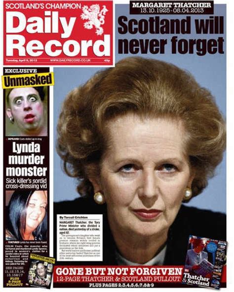 Daily Record Newspaper Front Pages Margaret Thatcher Digital Spy