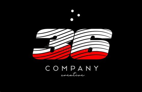 36 Number Logo With Red White Lines And Dots Corporate Creative