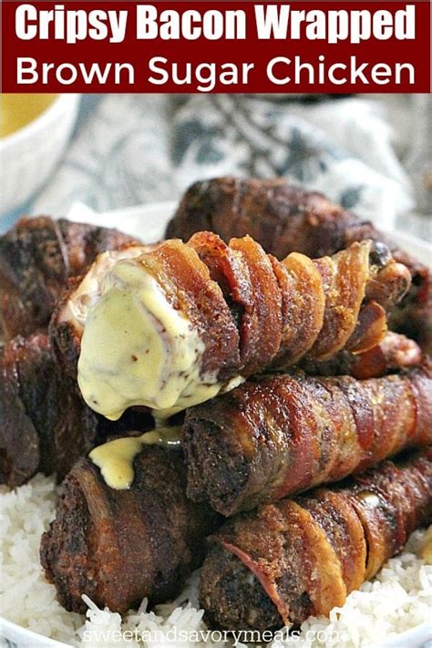 Brown Sugar Bacon Wrapped Chicken Drumsticks Sweet And Savory Meals