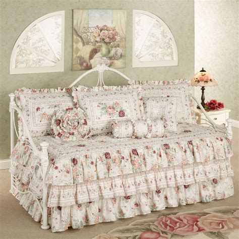English Rose Floral Ruffled Daybed Bedding Set