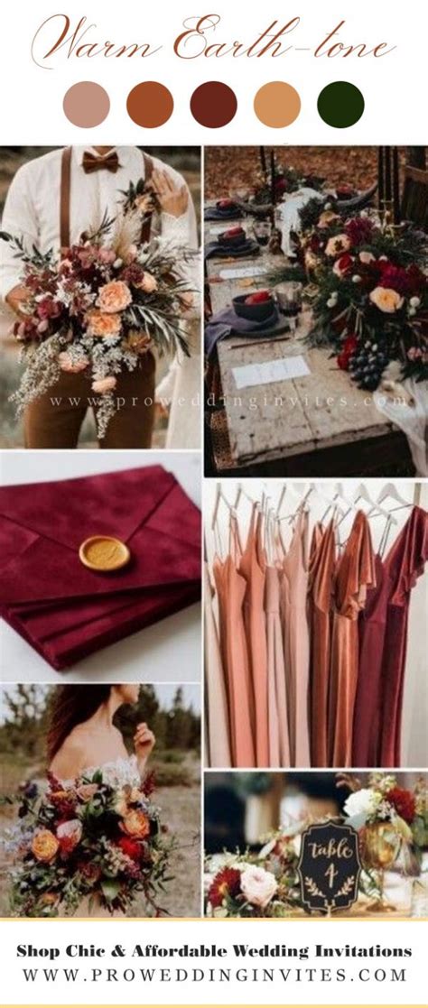 10 Best Wedding Color Palettes Warm Earth Tone Rust Copper Inspired