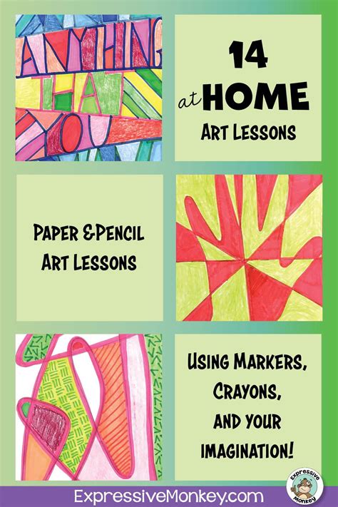 14 Home Art Lessons Elementary Art Projects Kindergarten Art Lessons