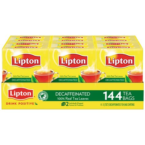 Lipton Black Tea Decaffeinated Tea Bags 144 Ct