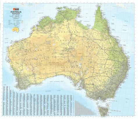 Buy Australia Hema Terrain Laminated Wall Map Mapworld