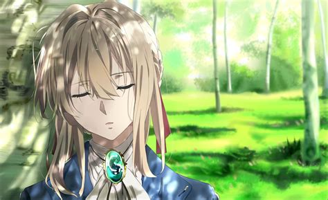 Fondos De Pantalla Anime Chicas Anime Violet Evergarden Ojos Cerrados Rubia 1921x1172