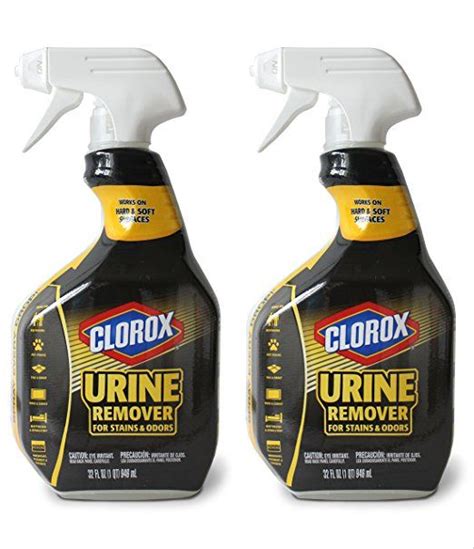 clorox urine remover for stains and odors spray bottle 32 ounces pack of two vinegar cleaning