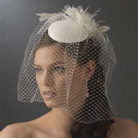 Vintage Style Bridal Hat With Birdcage Veil Wedding Hairstyles With