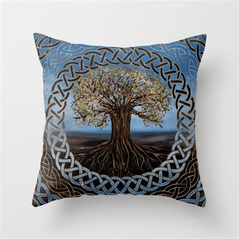 Tree Of Life Yggdrasil Drawing Throw Pillow By Creativemotions Society6