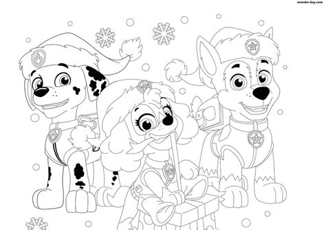Desenhos De Natal Da Patrulha Canina Para Colorir Imprimir A4