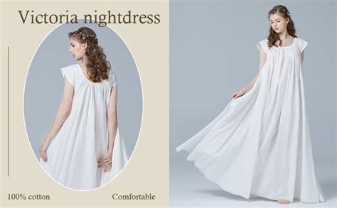 Beautelicate Victorian Nightgown Women Long Princess Sleepwear Cap
