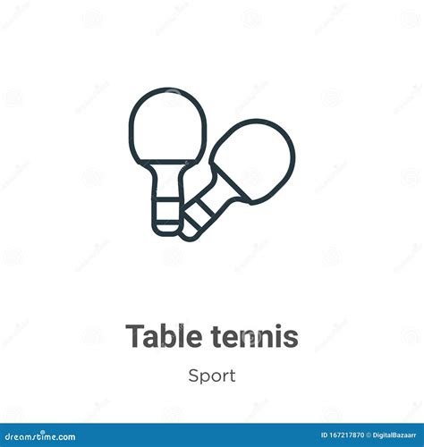 Table Tennis Outline Vector Icon Thin Line Black Table Tennis Icon