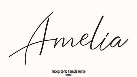 Amelia Name Text Word With Love Heart Hand Written For Logo Typography Design Template Stock