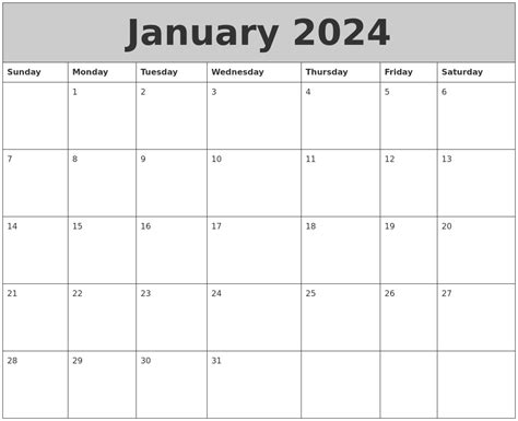 January 2024 Calendar Template Add Holidays Or Events And Use Our