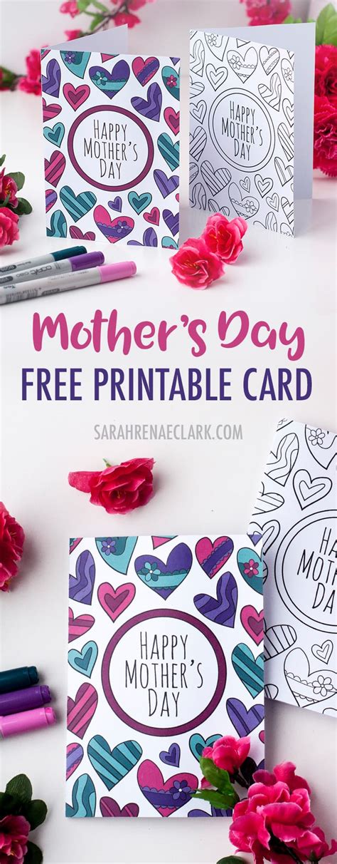 Birthday cards, congrats cards, thank you cards, printables Free Mother's Day Card | Printable Template - Sarah Renae Clark - Coloring Book Artist and Designer